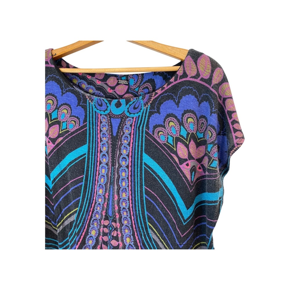 Poof Apparel Medium Tunic Top Geometric Pattern Colorful Cotton Blend‎ Women's